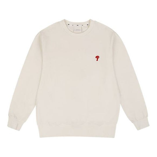 MLB Unisex Embroidery Round-neck Sweatshirt White 31MT01011-10I