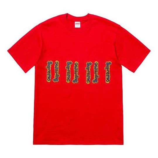 Supreme SS18 Gonz Logo Tee Red logo Short Sleeve Unisex SUP-SS18