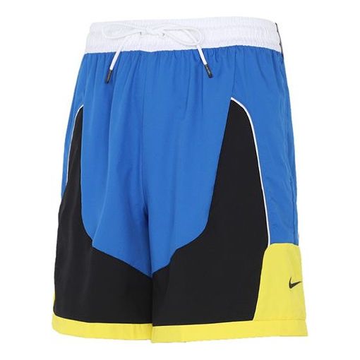 Nike Throwback Colorblock Woven Sports Basketball Shorts Blue CV1863-4 ...