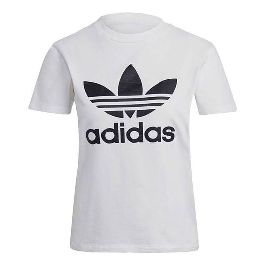 WMNS) adidas originals Trefoil Tee Logo Printing Sports Round Neck Sh -  KICKS CREW