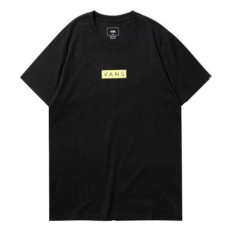 Vans Yellow Logo Printing Short Sleeve Couple Style Black VN0A4MMCAL8 ...