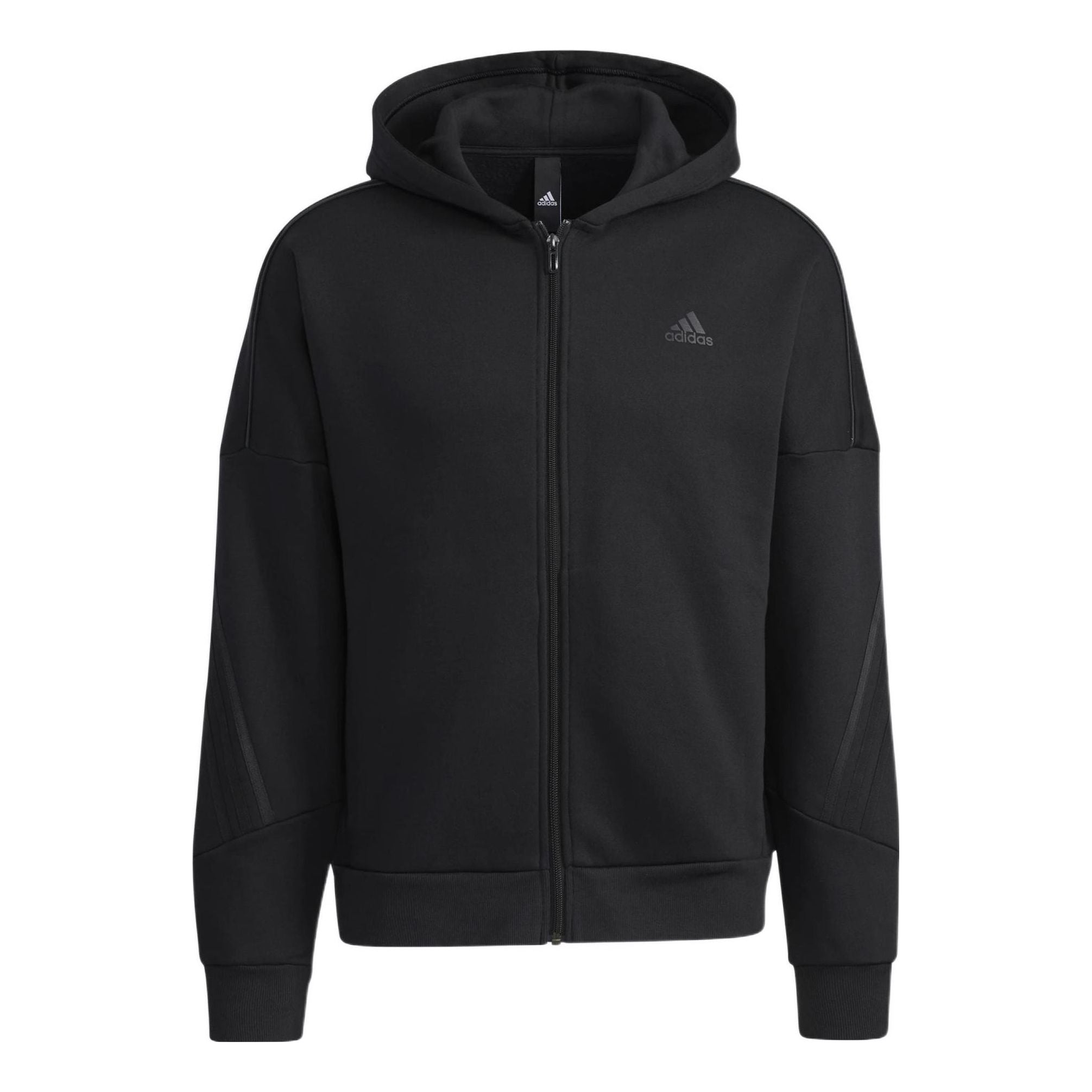 adidas Athleisure Casual Sports Breathable hooded Zipper Jacket Black ...