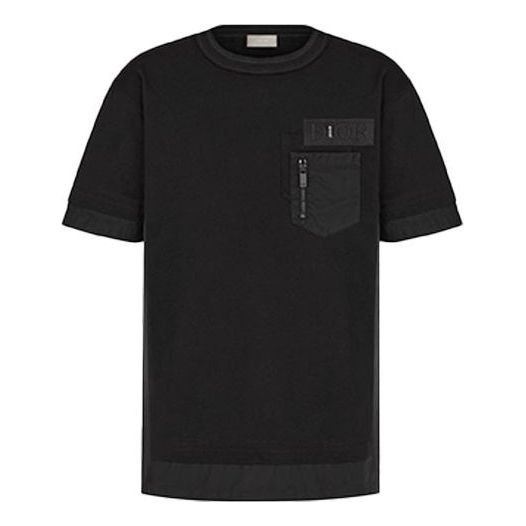 Men's DIOR x Sacai Crossover FW21 Large Cotton Short Sleeve Black T-Sh
