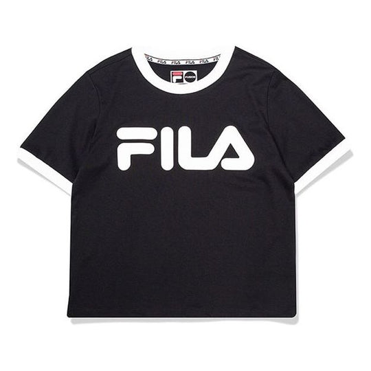 (WMNS) FILA FUSION Alphabet Large Logo Printing Cotton Short Sleeve Bl ...