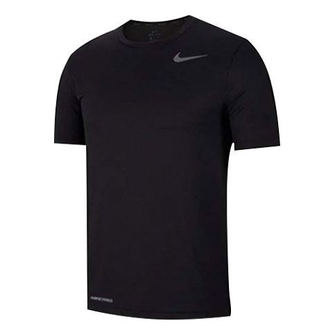 Nike Pro Solid Color Casual Printing Round Neck Pullover Short Sleeve Black CJ4612-010