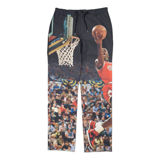 Air Jordan Character Pattern Printing Drawstring Straight Casual Pants ...