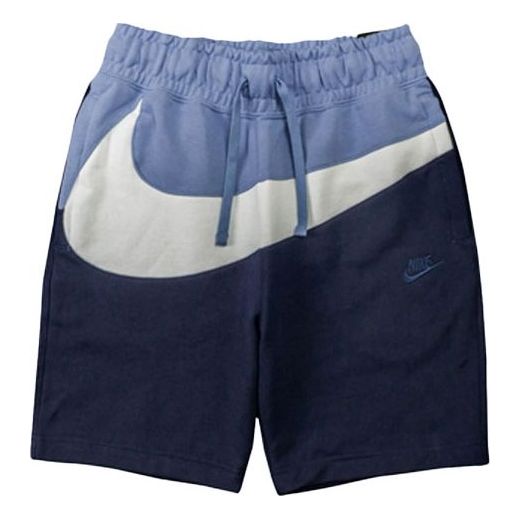 Nike Sportswear French Terry Colorblock Drawstring Sports Shorts Obsid ...