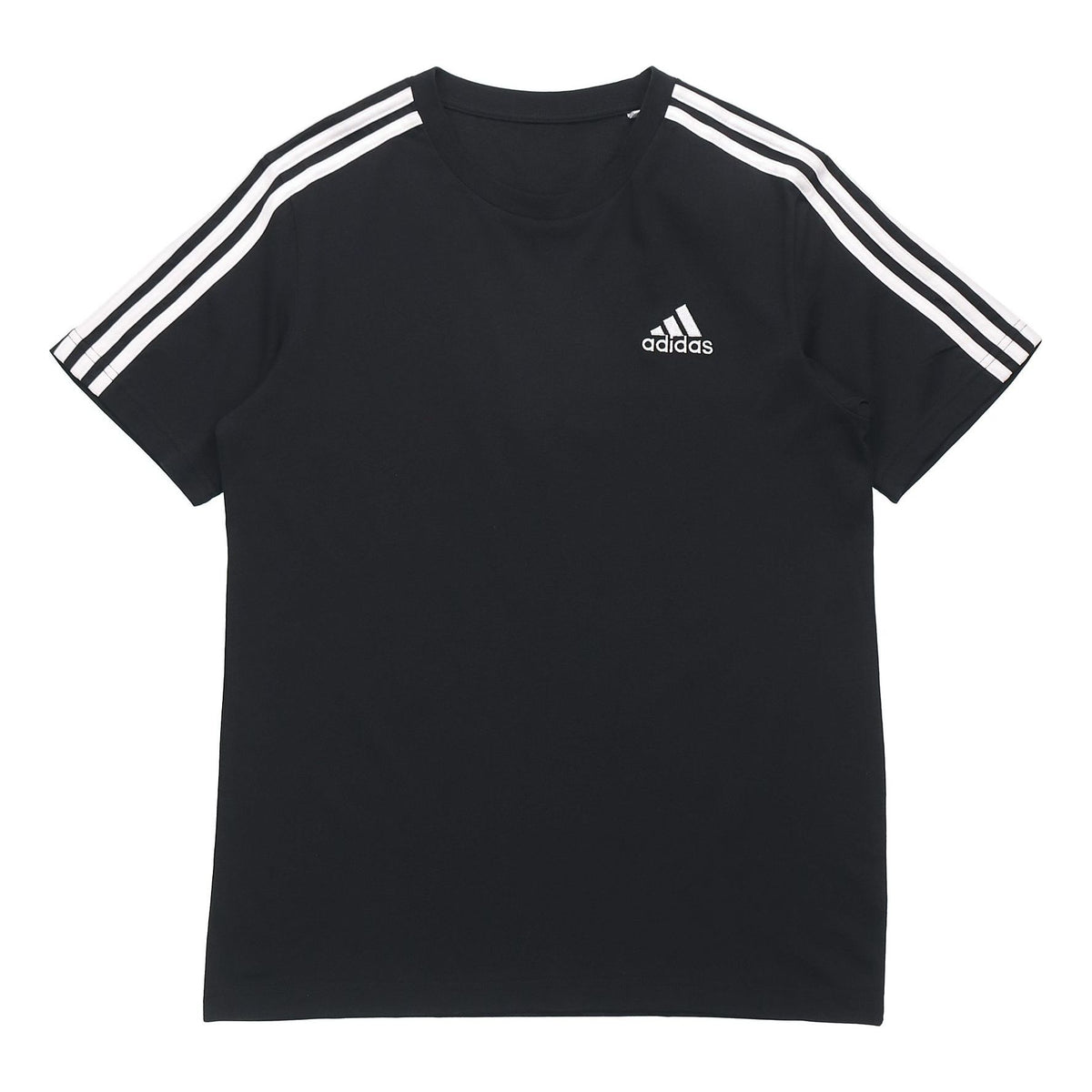 adidas M 3s Sj T Sports Training Stripe Round Neck Short Sleeve Black ...