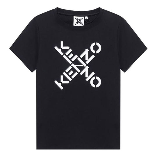 KENZO SS21 Big X Pattern Round Neck Short Sleeve Black FB52TS8504SJ-99