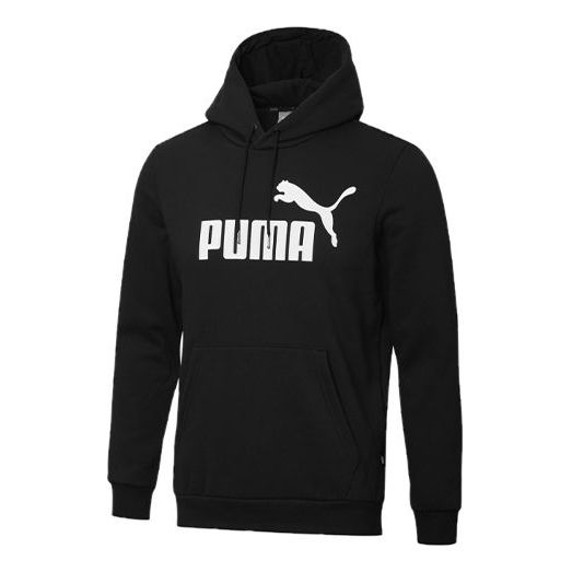 PUMA ESS Logo Sports Hooded Printed Fleece Black 586917-01-KICKS CREW