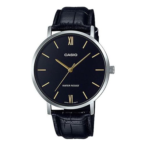 CASIO Men' s DRESS Belt Wrist Mens Black Analog MTP-VT01L-1B