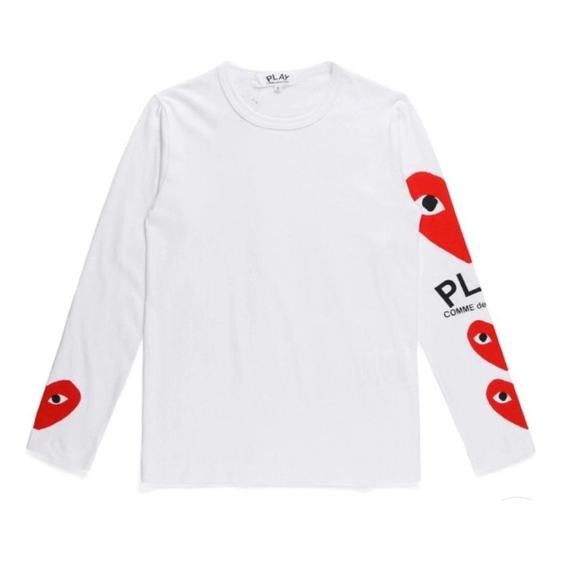 COMME des GARCONS PLAY Printed Sleeve Long-Sleeve 'White' AZ-T260-051-1