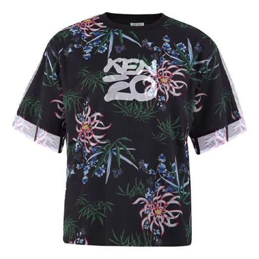 KENZO Micro Mark Logo Printing Casual Short Sleeve Black FA52TS621907 ...