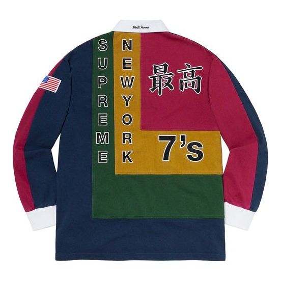 Supreme SS20 Week 2 7s Rugby Long Sleeves Polo Shirt Unisex Blue