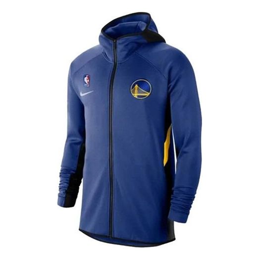 Nike NBA Warriors Basketball logo Sports Hooded Jacket Blue AT8463-495 ...