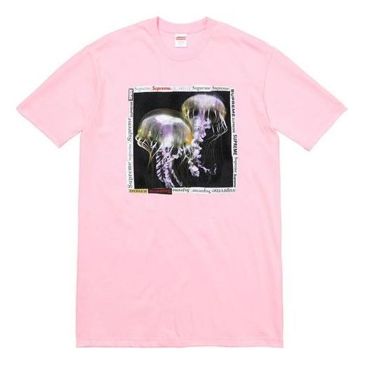 Supreme SS18 Jellyfish Tee Light Pink Printing Short Sleeve Unisex SUP