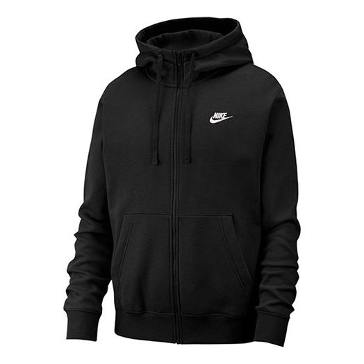 Nike Casual Sports Solid Color Zipper hoodie Jacket Black BV2645-010 ...