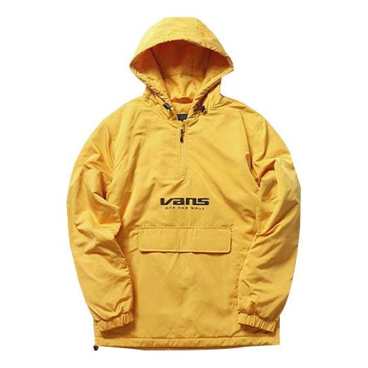 Men's Vans Casual Printing Zipper Hooded Jacket Yellow VN0A4MLB50X