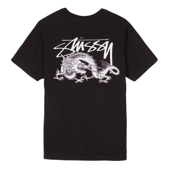 Stussy Dynasty Classic Dragon Printing Short Sleeve Unisex Black