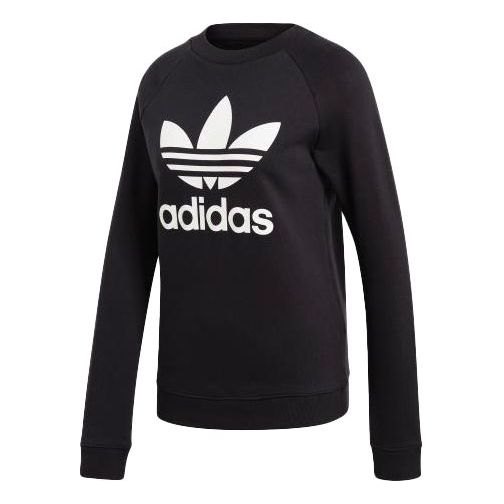 (WMNS) adidas originals Logo Sports Sweatshirt Black DV2612 - KICKS CREW