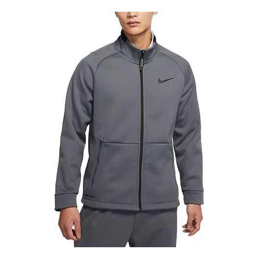 Nike Full-length zipper Cardigan Long Sleeves Training Jacket Gray DM5 ...