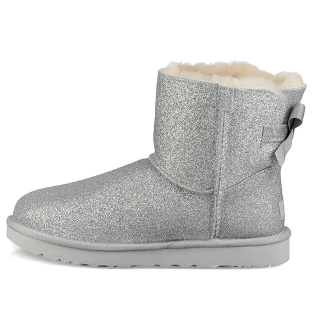 (WMNS) UGG Mini Bailey Bow Sparkle 'Silver' 1100053-SLVR