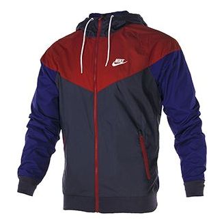 Men's Nike Windrunner Hooded Woven Windbreaker Sports Colorblock Jacke ...