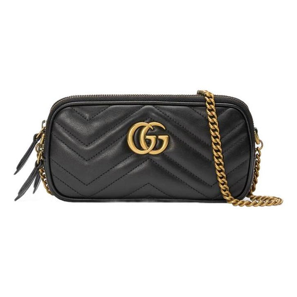 GUCCI GG Marmont Mini Chain Crossbody Bag Black 546581