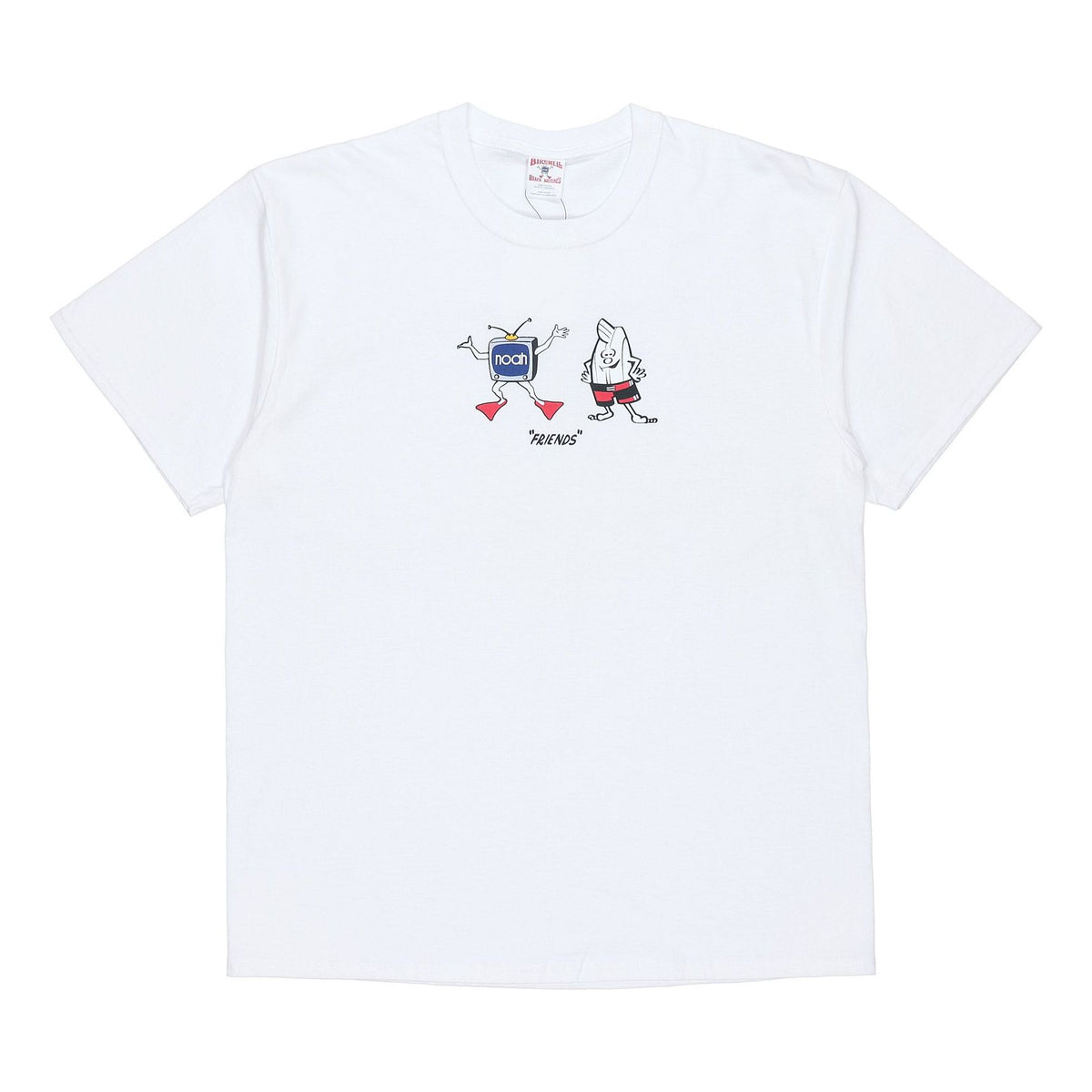 NOAH Unisex NYC Birdwell Friends Tee White T33SS20WHT-KICKS CREW