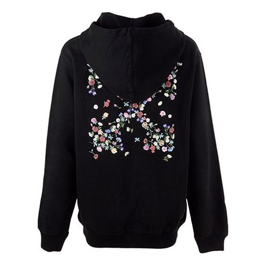 (WMNS) Off-White Flower Embroidered Arrow Hoodie Black OWBB035R21JER0031084