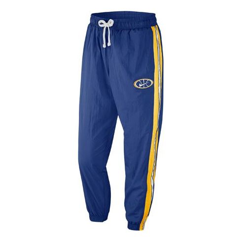 Men's Nike Throwback Woven Pants Sports Bundle Feet Long Pants/Trousers Blue AV9758-495 Sweat Pants - KICKSCREW