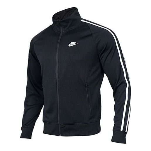 Nike Zipper Stand Collar logo Casual Sports Jacket Black AR2245-010 ...