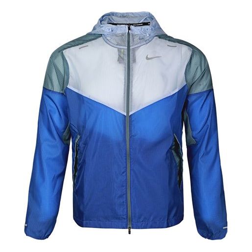 Nike WINDRUNNER Woven Colorblock hooded Running Jacket Blue CK6342-430 ...