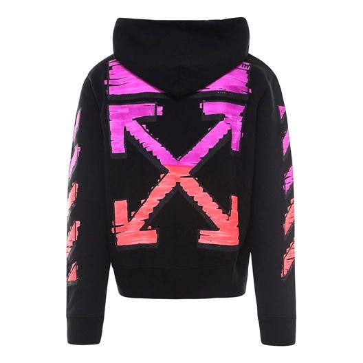 OFF-WHITE PINK/ORANGE MARKER ARROWS HOODIE