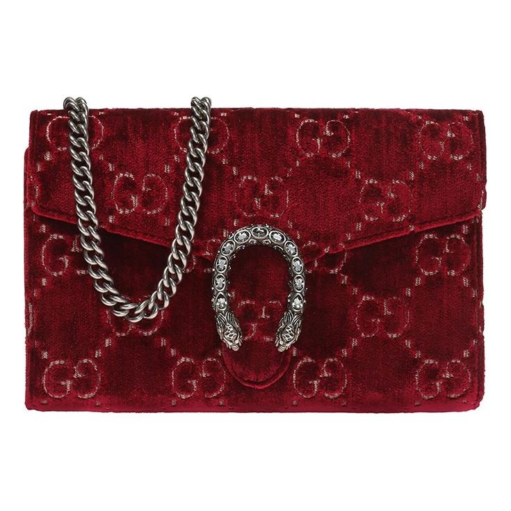 GUCCI Dionysus Mini Leather Chain Crossbody Bag Red 401231