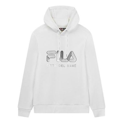 FILA Logo Printing Athleisure Casual Sports hooded Pullover Knit White F11M018219F-WT