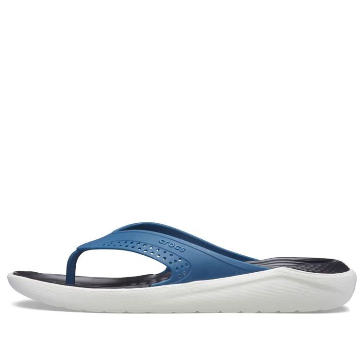 Crocs LiteRide Outdoor Beach Flip-Flops Black Blue 205182-4SB-KICKS CREW