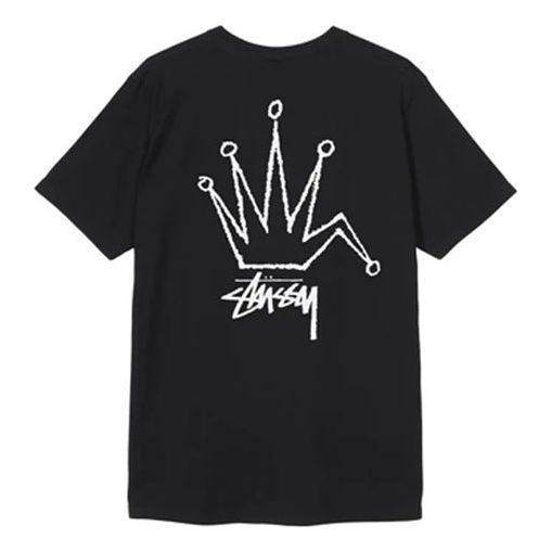 Stussy Old Crown Tee Classic Logo Short Sleeve Unisex Black 1904510-BLACK