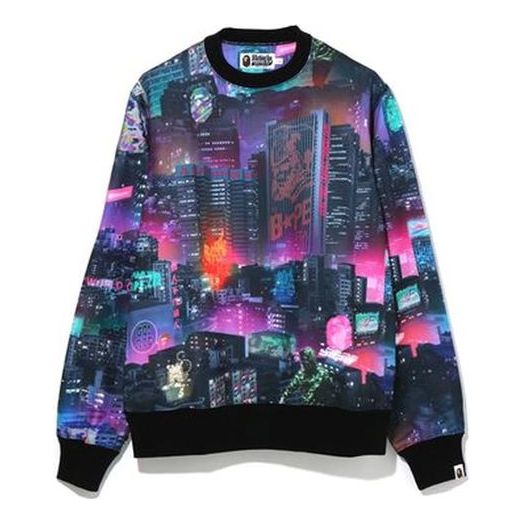 BAPE Neon Tokyo Crewneck Pullover MENS MULTI 1G30-113-015 - KICKS CREW