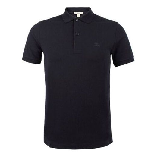 Burberry Logo Embroidered Solid Color Cotton Classic Short Sleeve Polo ...