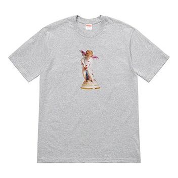 Supreme SS19 Cupid Tee HeatherGrey Angel Printing Short Sleeve