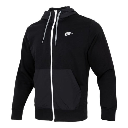 Nike MENS Sportswear French Terry Casual Sports Hooded Jacket Black CZ ...