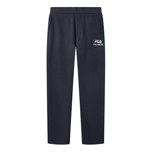 Men's FILA Logo Alphabet Printing Knit Sports Pants Blue F11M028606F-NV Sweat Pants - KICKSCREW