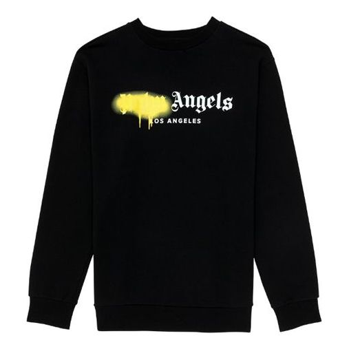 Palm Angels Los Angeles Logo Sprayed Sweatshirt Black Men's - SS21 - US