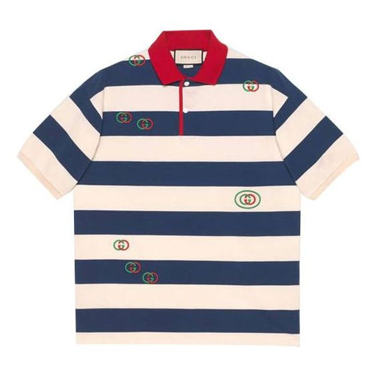 Gucci Monogram Polo Shirt in Blue for Men