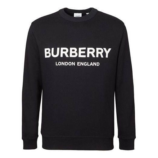 Burberry Unisex Logo Printing Round-neck Sweatshirt Black 80113571 ...