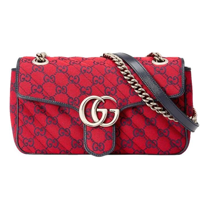 WMNS) Gucci Marmont Shoulder Messenger Bag 'Red Navy Blue' 443497 