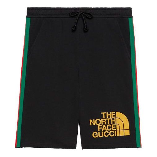 Men's Gucci x THE NORTH FACE Crossover Webbing Printing Cotton Shorts Black  651727-XJDIP-1082