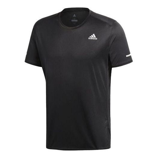 adidas Run Tee M CG Running Sports Round Neck Short Sleeve Black CG195 ...