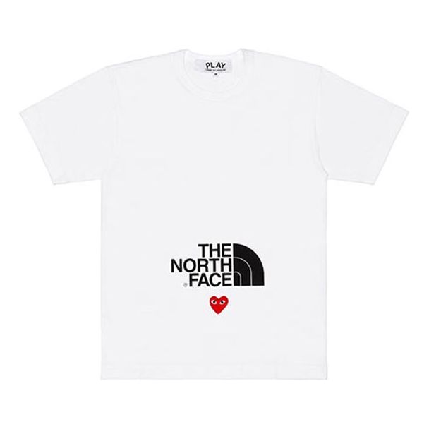 COMME des GARCONS PLAY x The North Face 'play together' Short-sleeved White  AE-T202-051-1